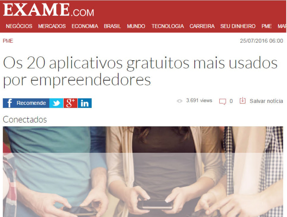Segundo a EXAME o Bling é um dos aplicativos mais usados por empreendedores brasileiros