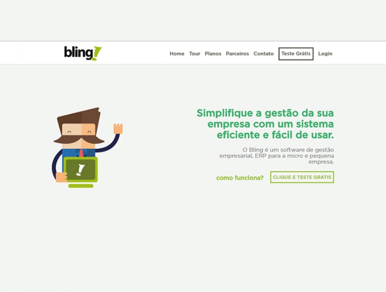 home do novo site do bling