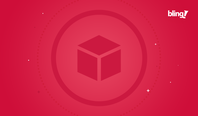 Desenho de uma caixa de estoque, dentro de um círculo